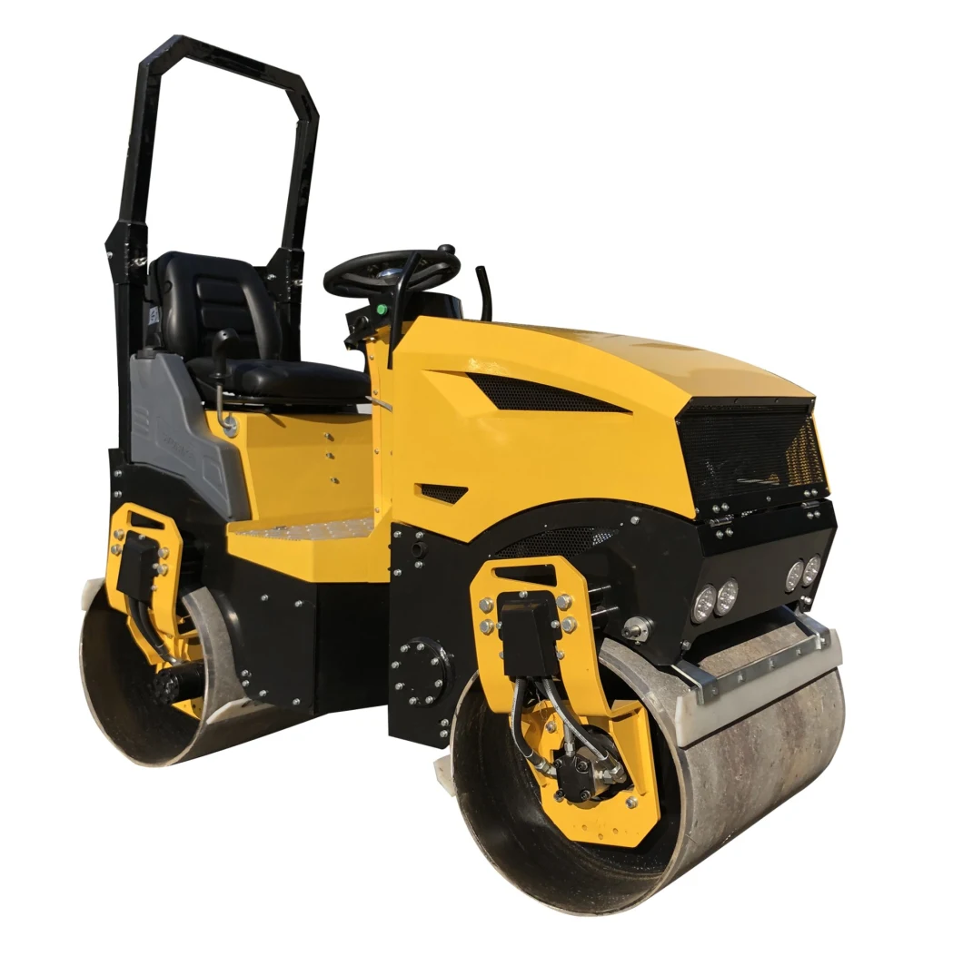 1/1.2/1.5/3/4 Ton Road Compactor Double Drum Hydraulic Asphalt Roller Vibratory Road Roller by Gasoline/Diesel Engine Price