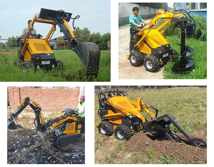 China CE/EPA Skid Steer Mini Skid Steer Loader Cheap Bucket Skid Steer Loader Attachments